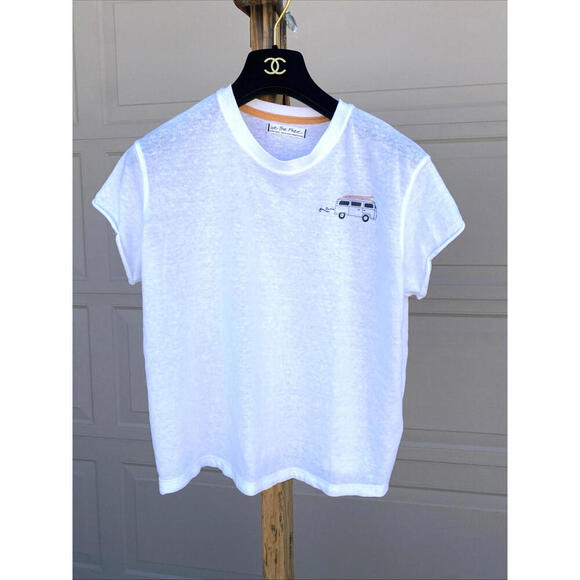 We The Free Tops - We The Free Short Sleeve White T-shirt Top XS X Small Bus Embroidery